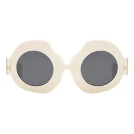 Jeremy Scott Unisex Oversized Sunglasses Bones Special Cream Grey