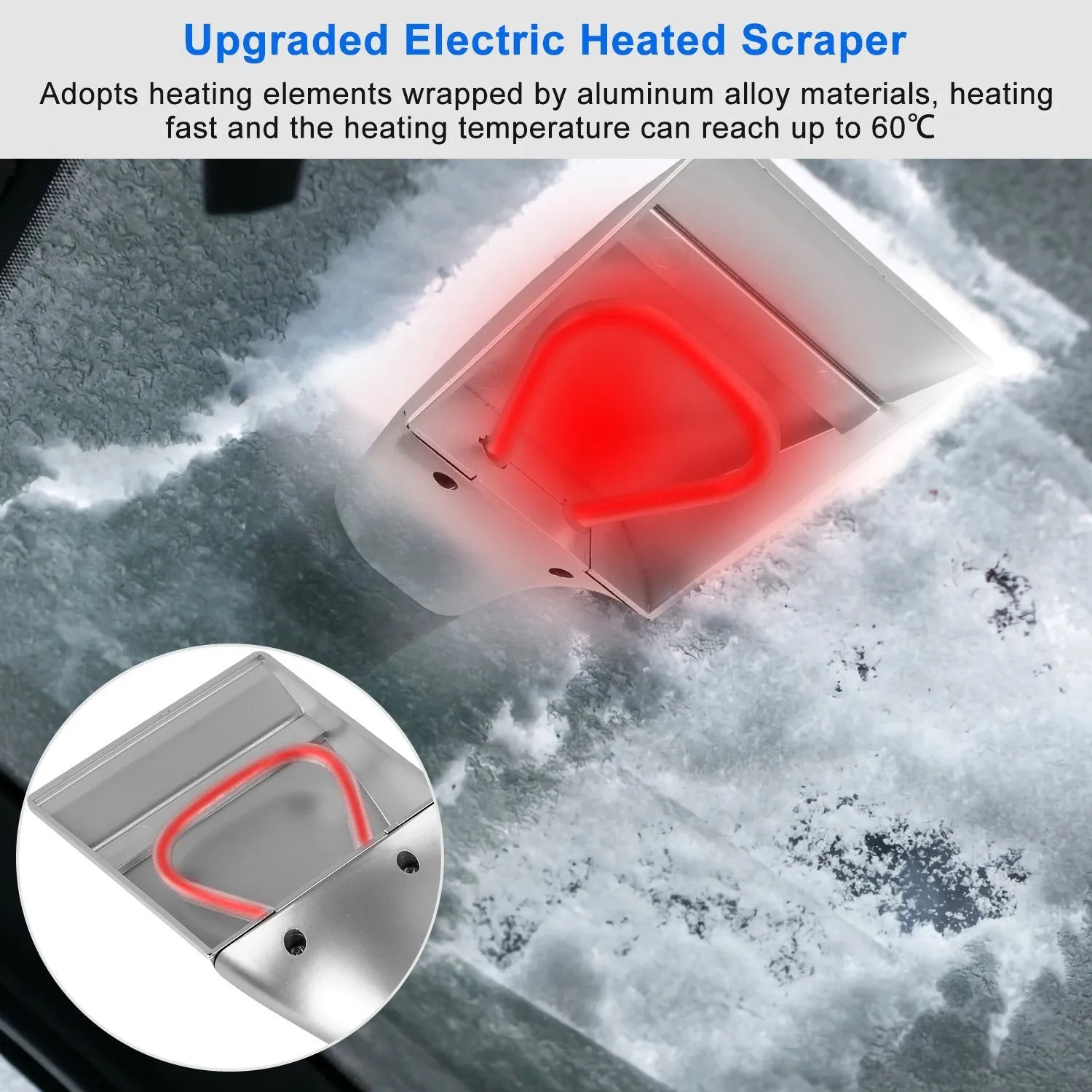 12V Car Electric Heated Ice Snow Scraper