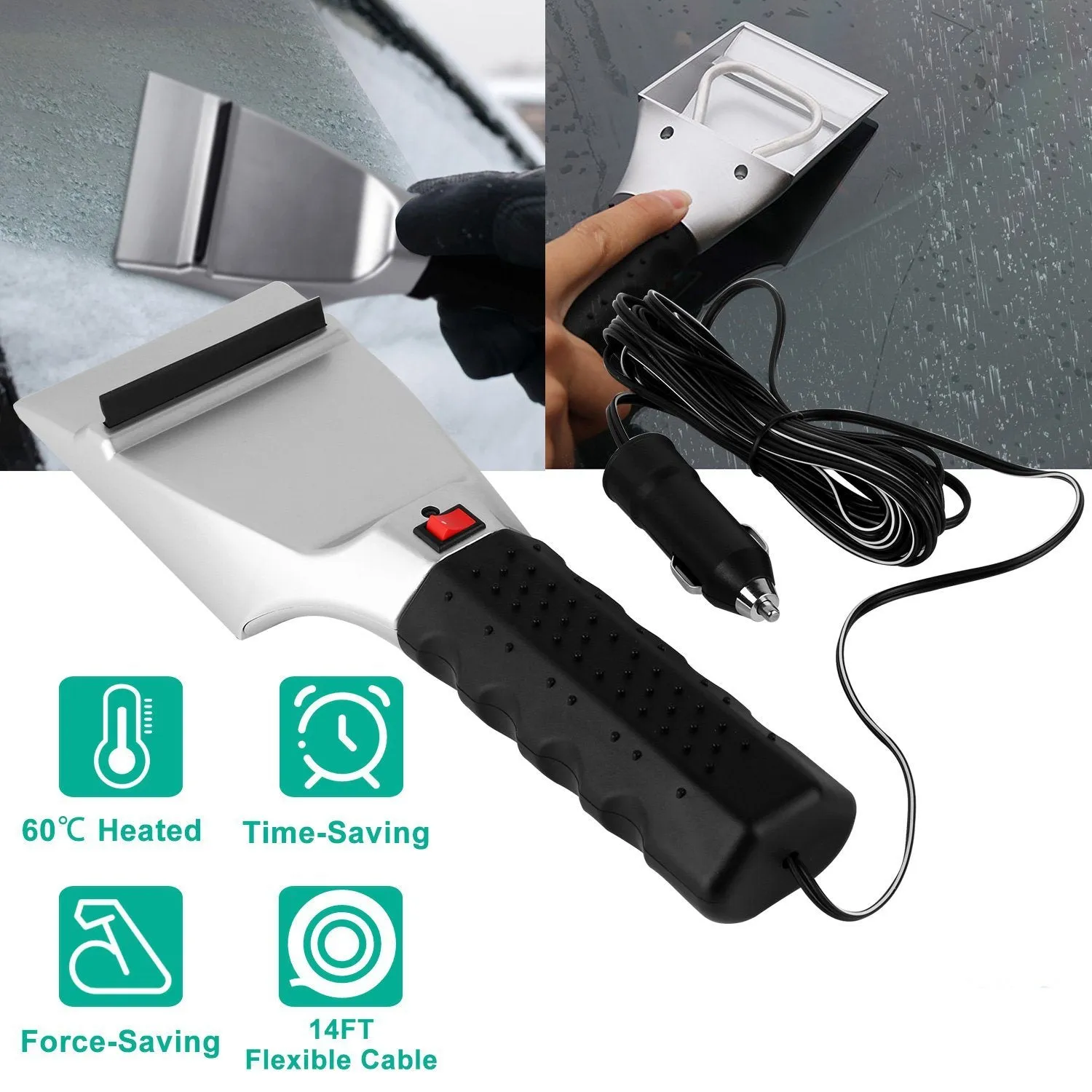 12V Car Electric Heated Ice Snow Scraper