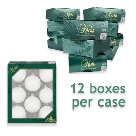 2 5/8" (67mm) Ball Ornaments, Silver Caps, Classic White Velvet, 8/Box, 12/Case, 96 Pieces