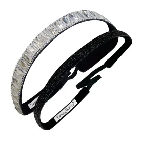 2 Pack | Bling | Silver Beauty 1 Inch | Glitterati Black 3/8 Inch