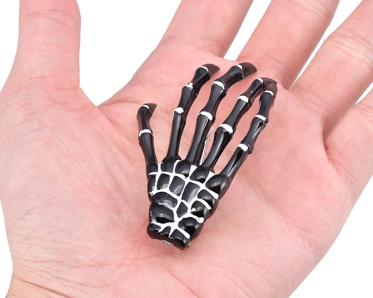 2 Pairs Gothic Skeleton Hands Bone Hair Clips - Black and White by DS. DISTINCTIVE STYLE