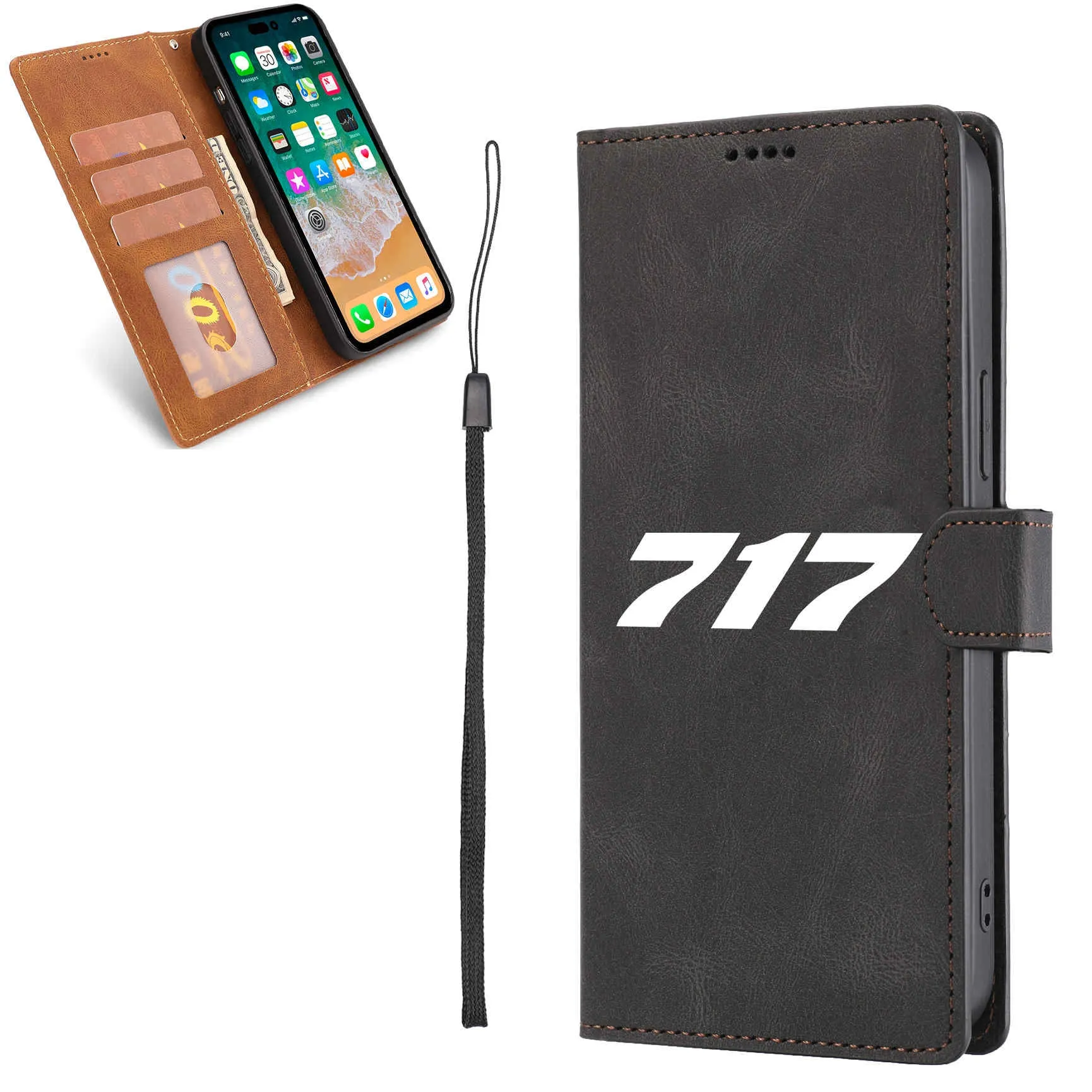 717 Flat Text Designed Leather Samsung S & Note Cases