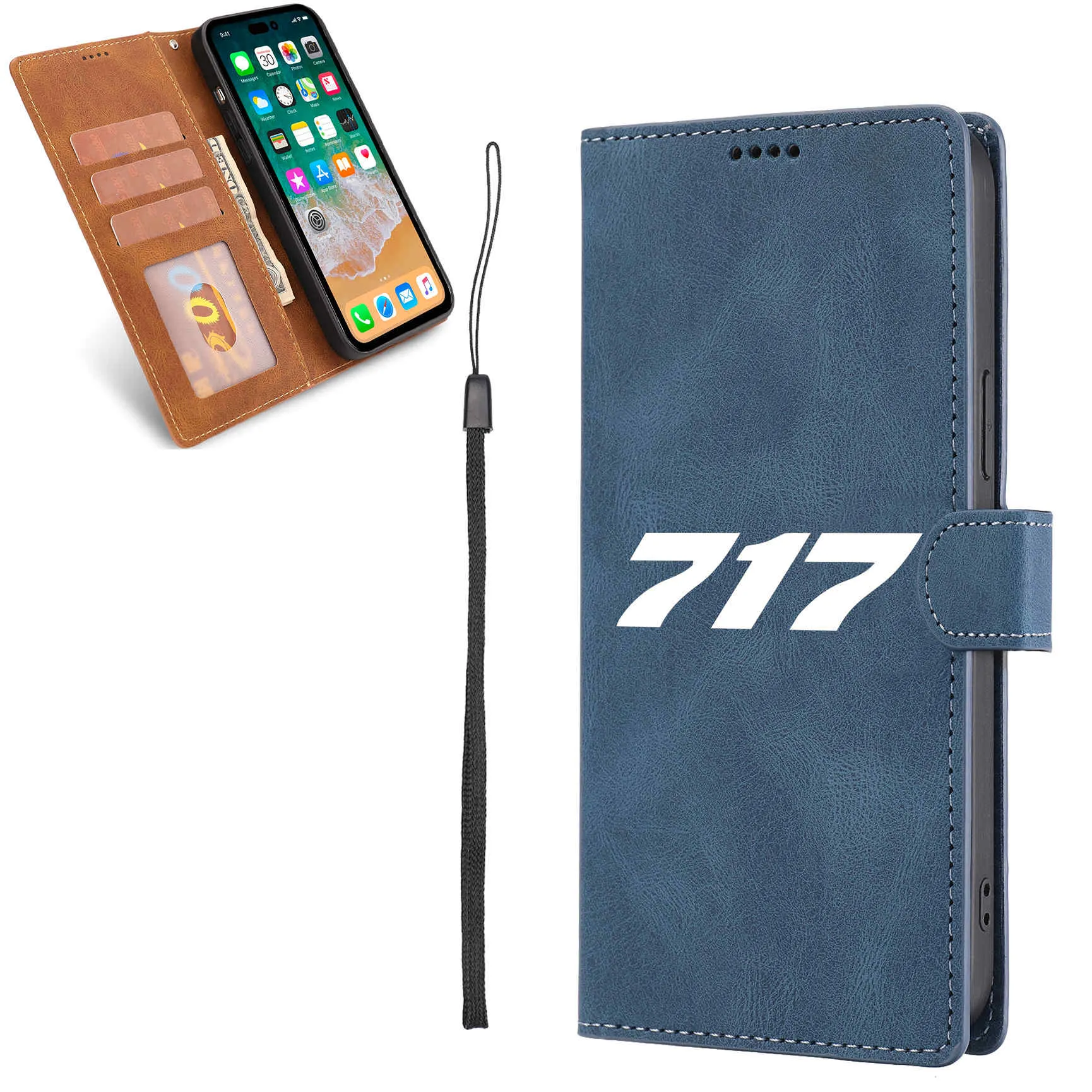 717 Flat Text Designed Leather Samsung S & Note Cases