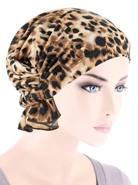 ABBEY-725#The Abbey Cap in Black Brown Leopard