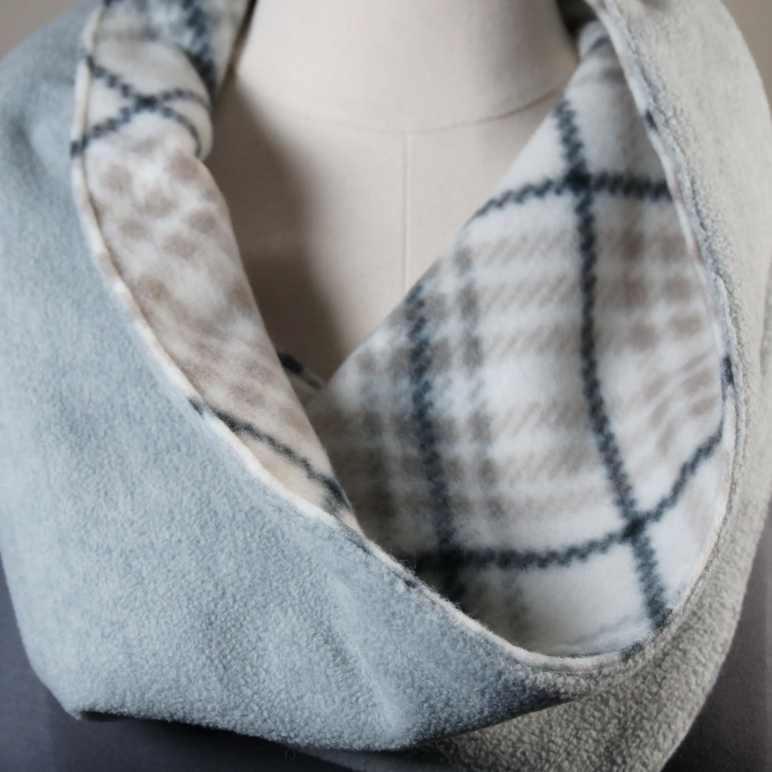 Accessories - Scarves - Cowl - Plaid and Gray