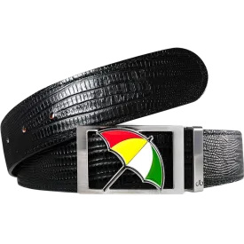 Arnold Palmer Ballmarker Buckle and Lizard Leather Belt in Black