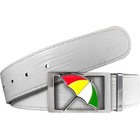 Arnold Palmer Ballmarker Buckle and Lizard Leather Belt in White