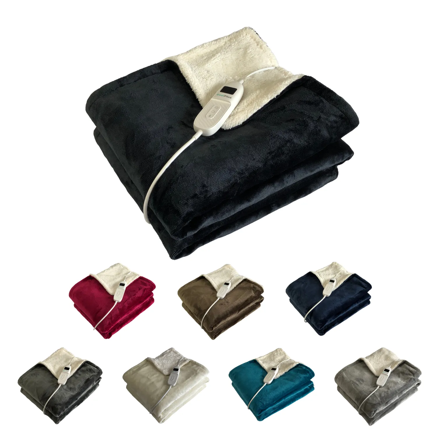 Black Electric Heated Sherpa Throw