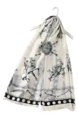 Cavalry & Armour Polka Dot Silk Scarf - Cream