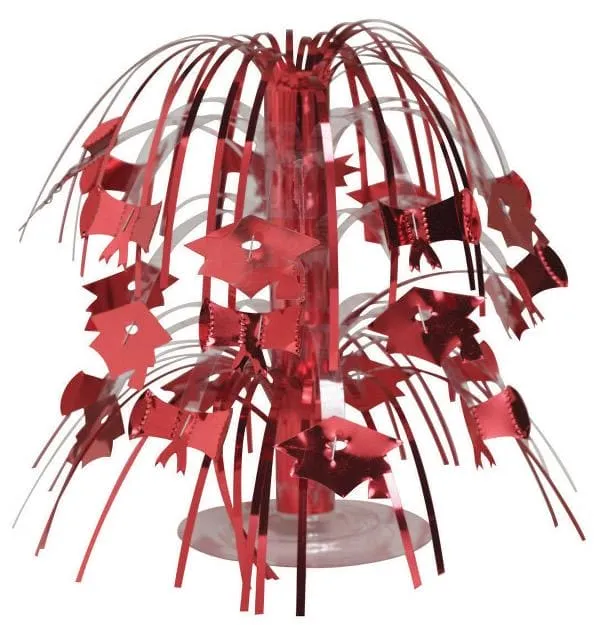 Classic Red Mortarboard Cascade Centerpiece