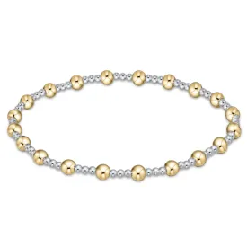 Classic Sincerity Pattern 4mm Bead Bracelet - Mixed Metal