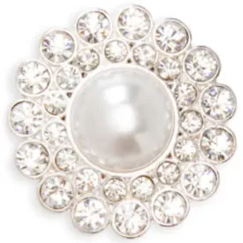 David Tutera Illusion Crystal Rhinestone and Pearl Magnet Brooches 6 pieces