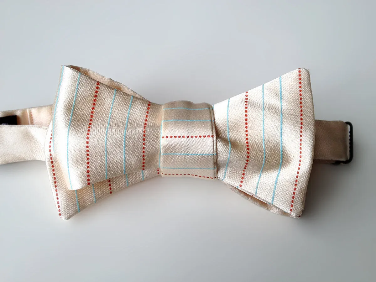 Elementary Penmanship Bow Tie. Student handwriting paper bowtie.