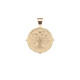 FAITH JW Small Pendant Coin in Solid Gold