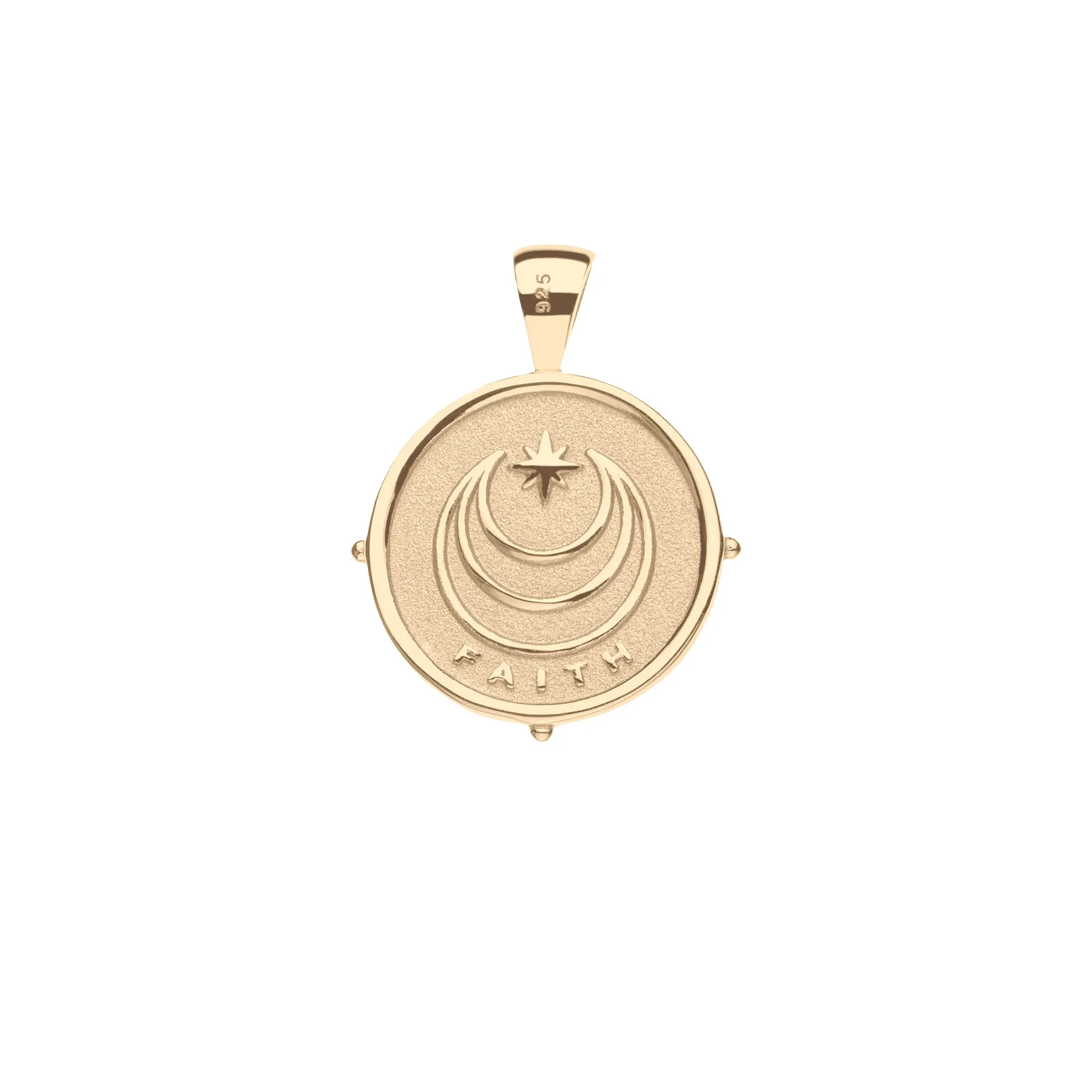 FAITH JW Small Pendant Coin in Solid Gold