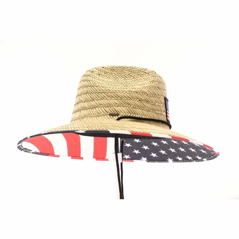 Freedom R/W/B American Flag Lifeguard Straw Hat