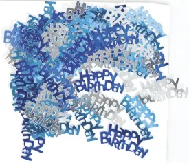 Glitzy Blue - Confetti - Happy Birthday