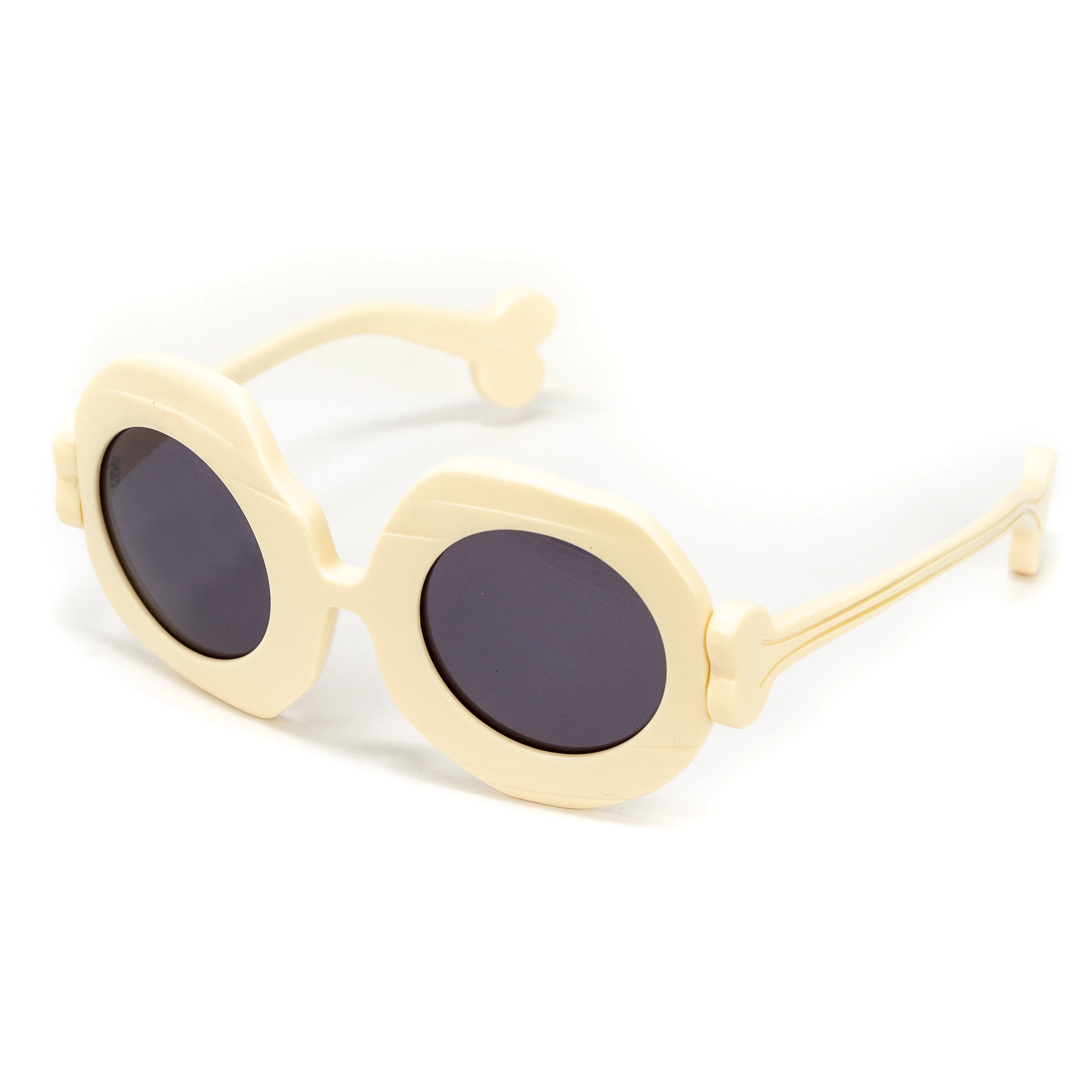 Jeremy Scott Unisex Oversized Sunglasses Bones Special Cream Grey