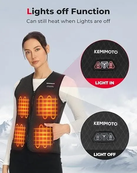 KEMIMOTO Women Heated Vest, Battery Pack Not Included