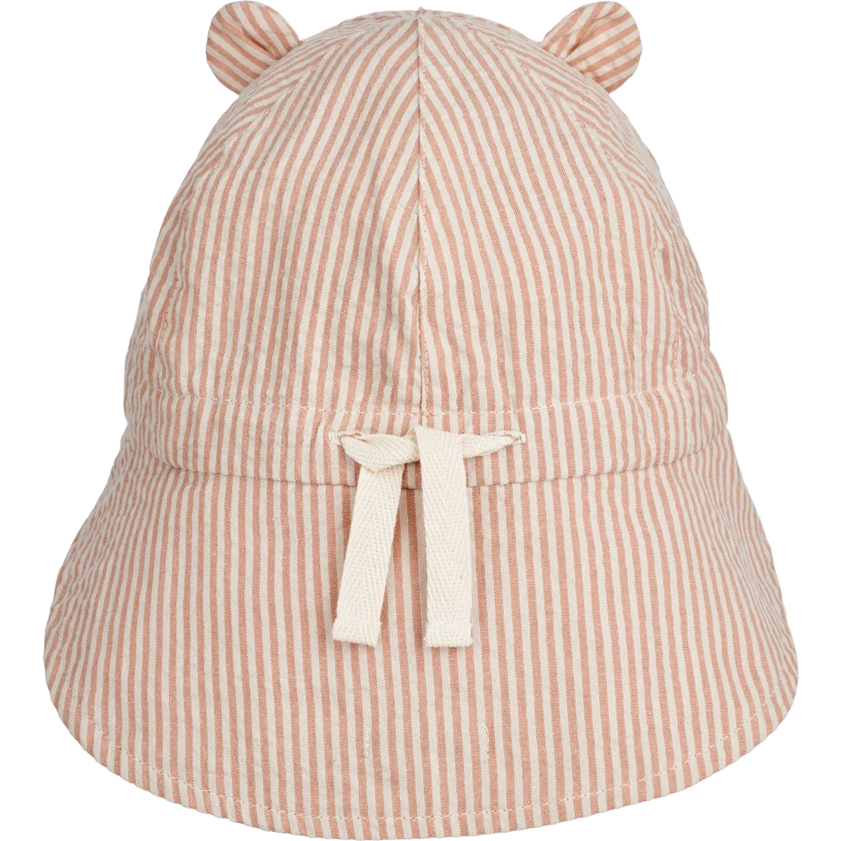 Liewood Gorm Reversible Seersucker Sun Hat with Ears | Y /D Stripe Tuscany Rose /Sandy