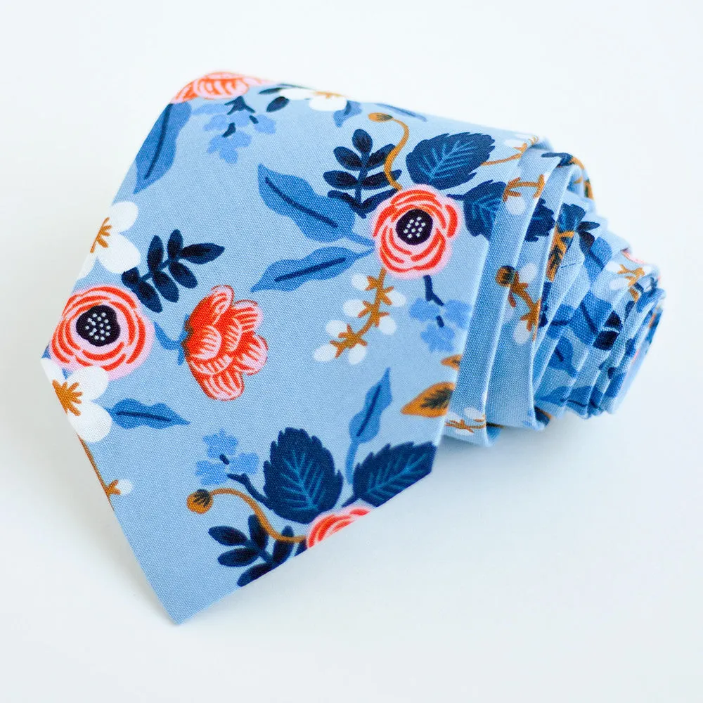 Men's Pocket Square / Birch Floral In Periwinkle