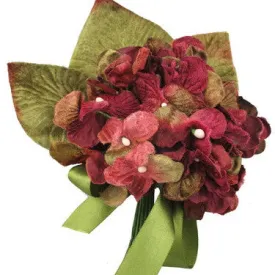 Miss Rose Sister Violet Hydrangea Posy - Burgundy