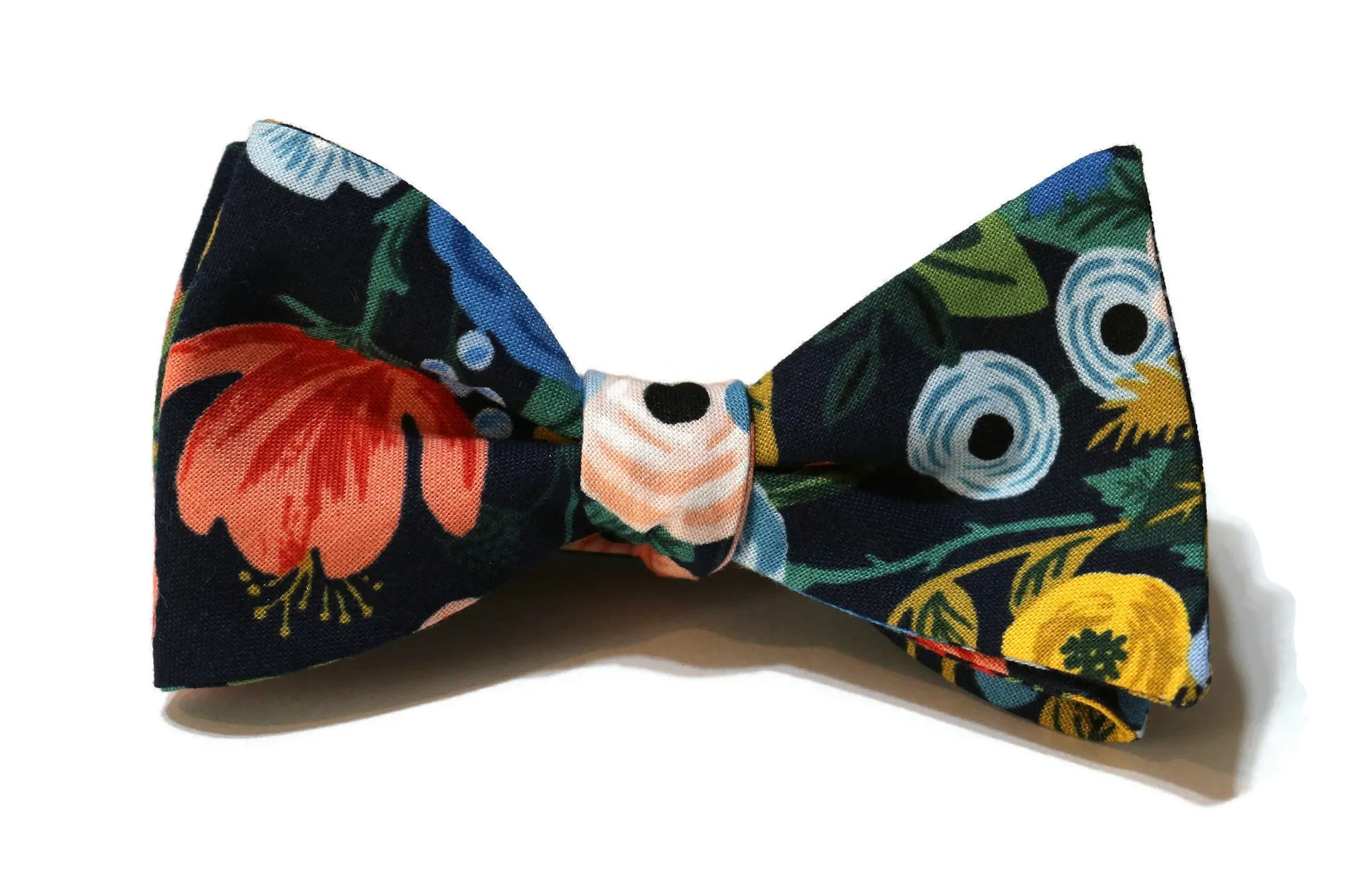 Navy Garden Party Floral Bow Tie