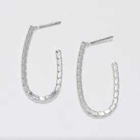 Oval Rope Silver Earrings