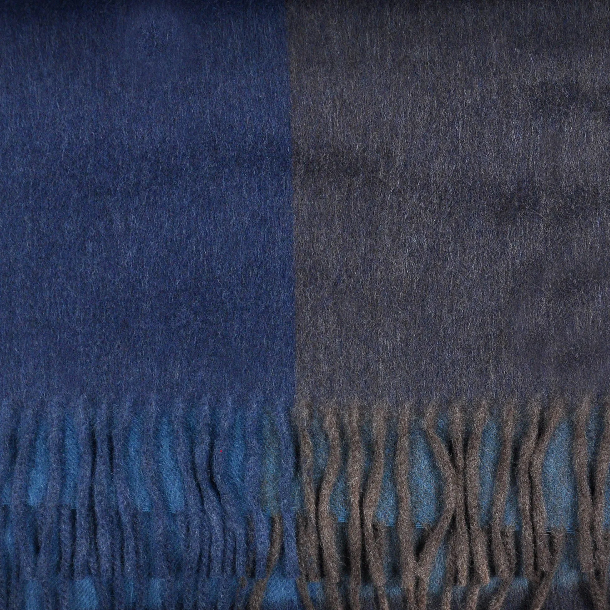 Panels of Colour Winter Scarf in Brown & Blue