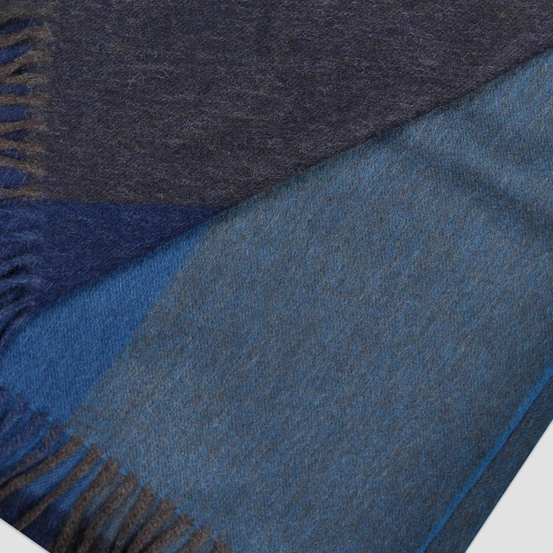 Panels of Colour Winter Scarf in Brown & Blue