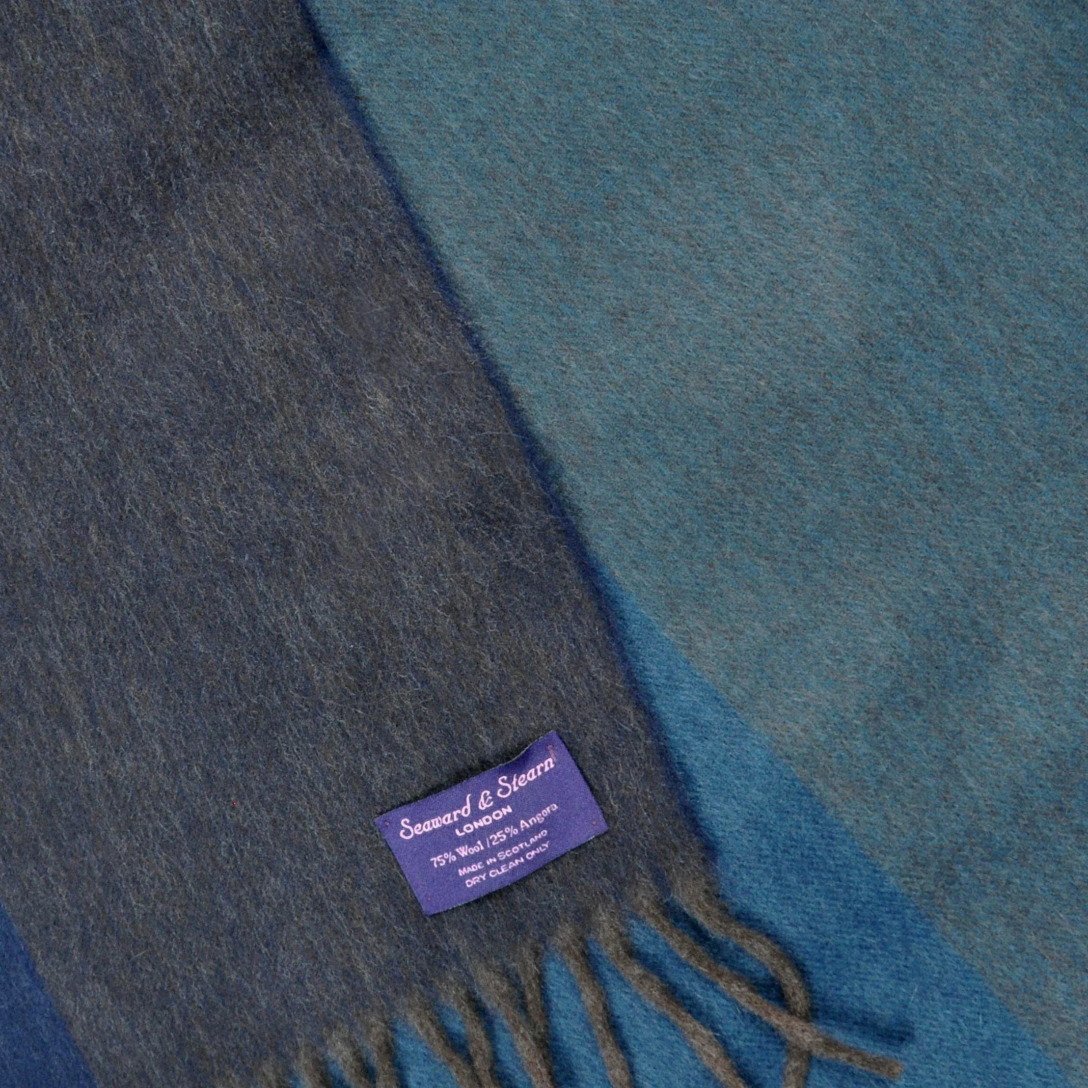 Panels of Colour Winter Scarf in Brown & Blue