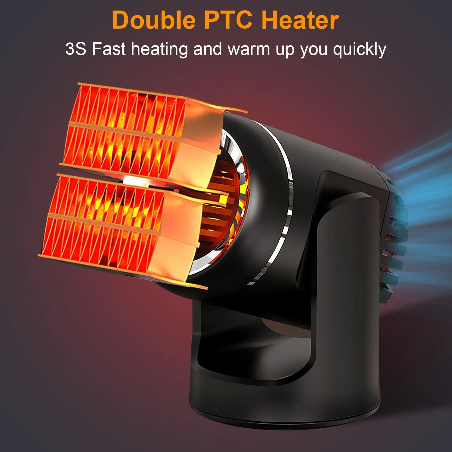 Portable Car Heater 2-in-1 Heating Cooling Fan