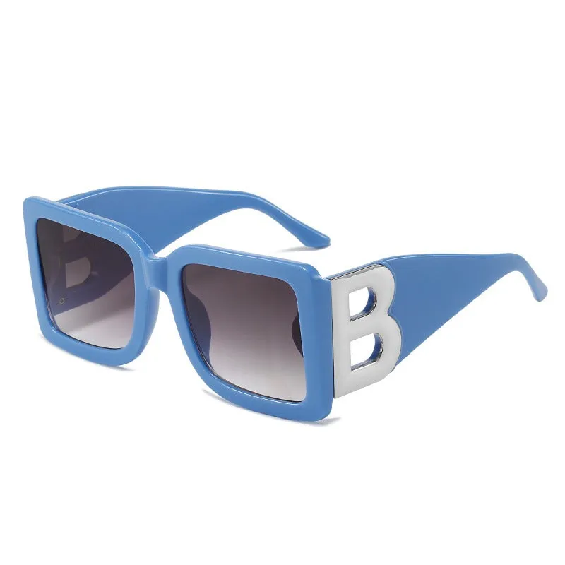 Pre Order:  Large Square Frame B Motif Sunglasses