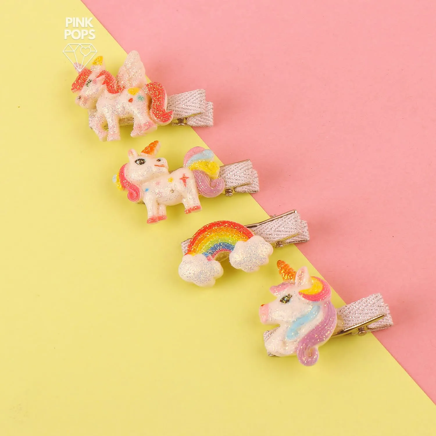 Rainbow Unicorn Hair Clips