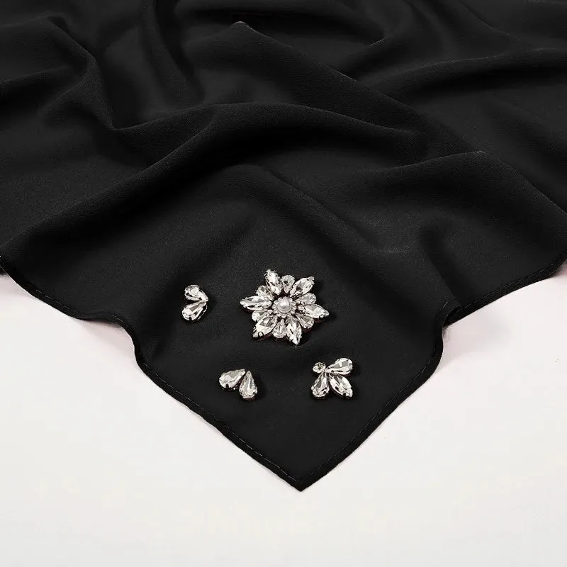 Rhinestone Bubble Chiffon Hijabs