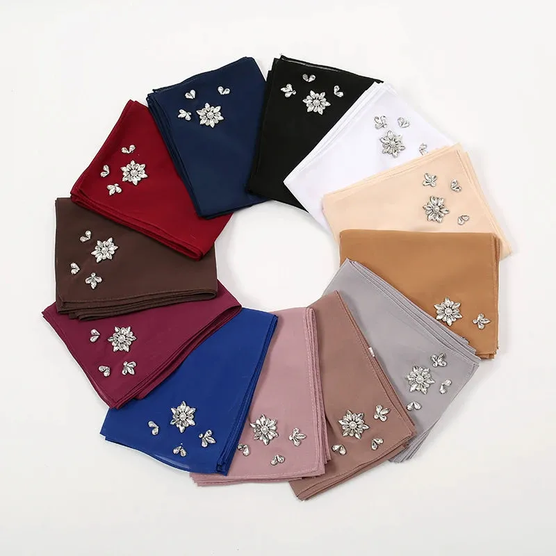 Rhinestone Bubble Chiffon Hijabs