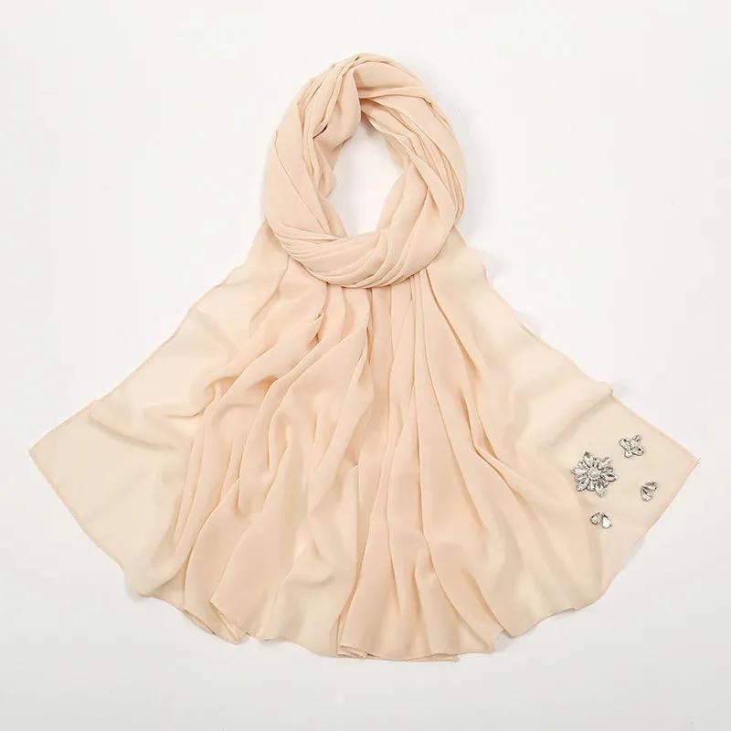 Rhinestone Bubble Chiffon Hijabs