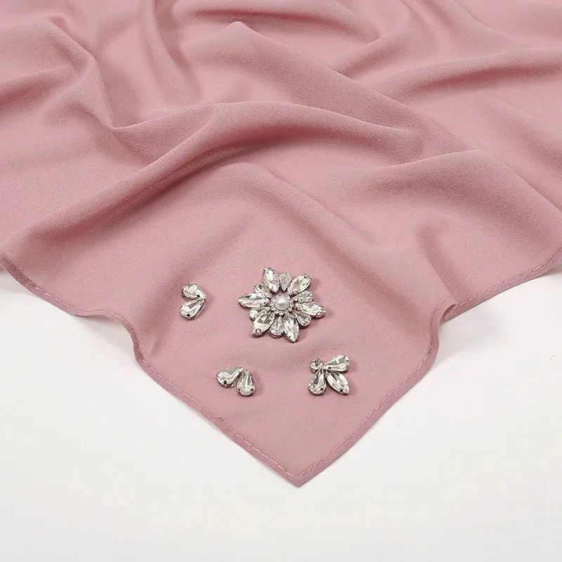 Rhinestone Bubble Chiffon Hijabs