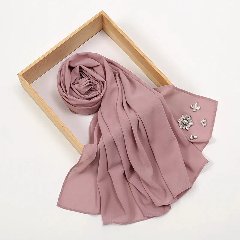 Rhinestone Bubble Chiffon Hijabs