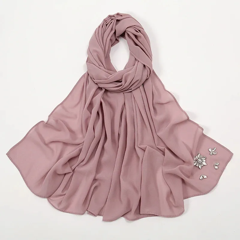 Rhinestone Bubble Chiffon Hijabs