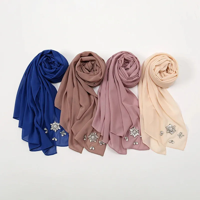 Rhinestone Bubble Chiffon Hijabs