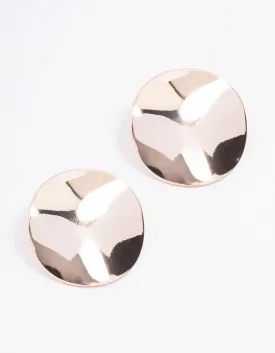 Rose Gold Morphed Disc Stud Earrings