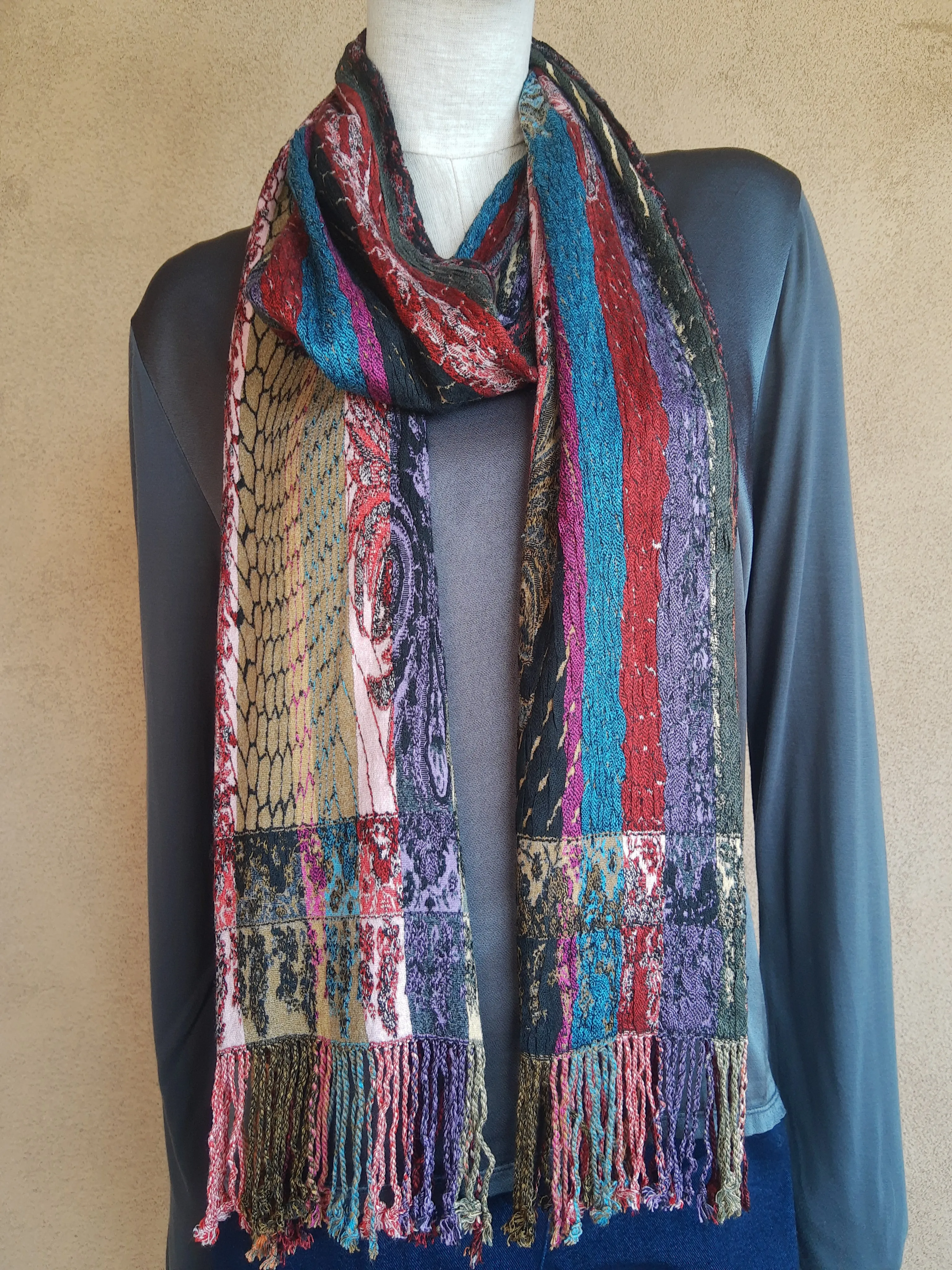 Silk Blend Reversible Scarf