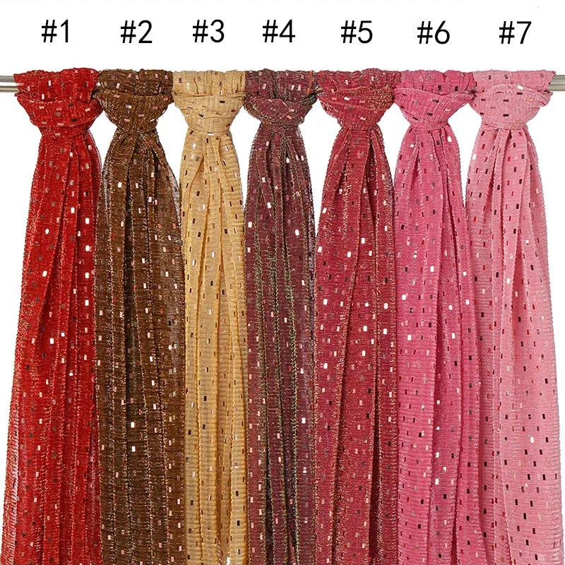 Solid Bubble Chiffon Glitter Shimmer Hijabs