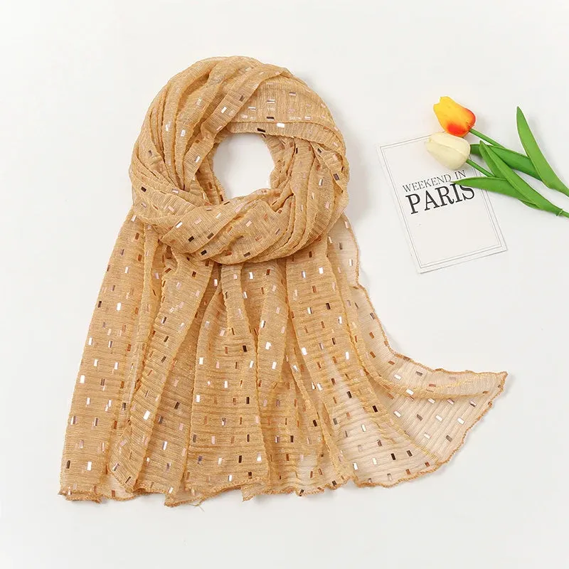 Solid Bubble Chiffon Glitter Shimmer Hijabs