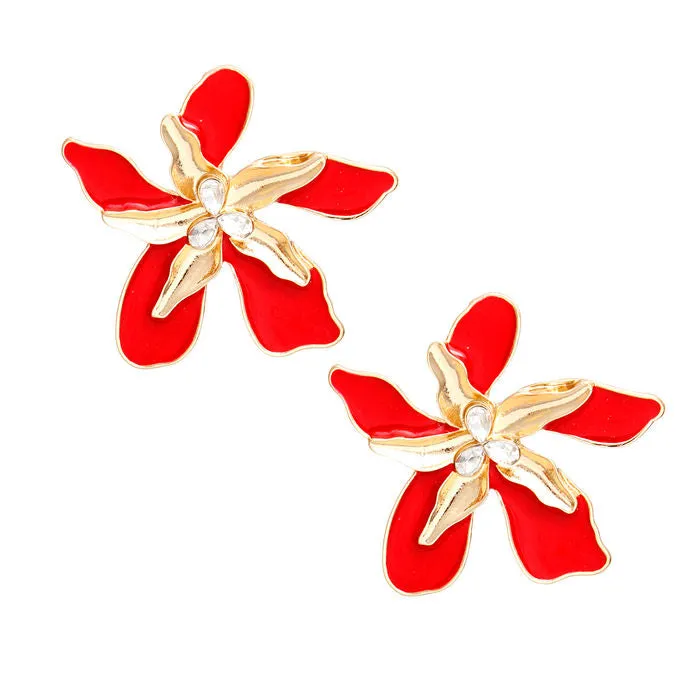 Stud Tropical Flower Earring for Women