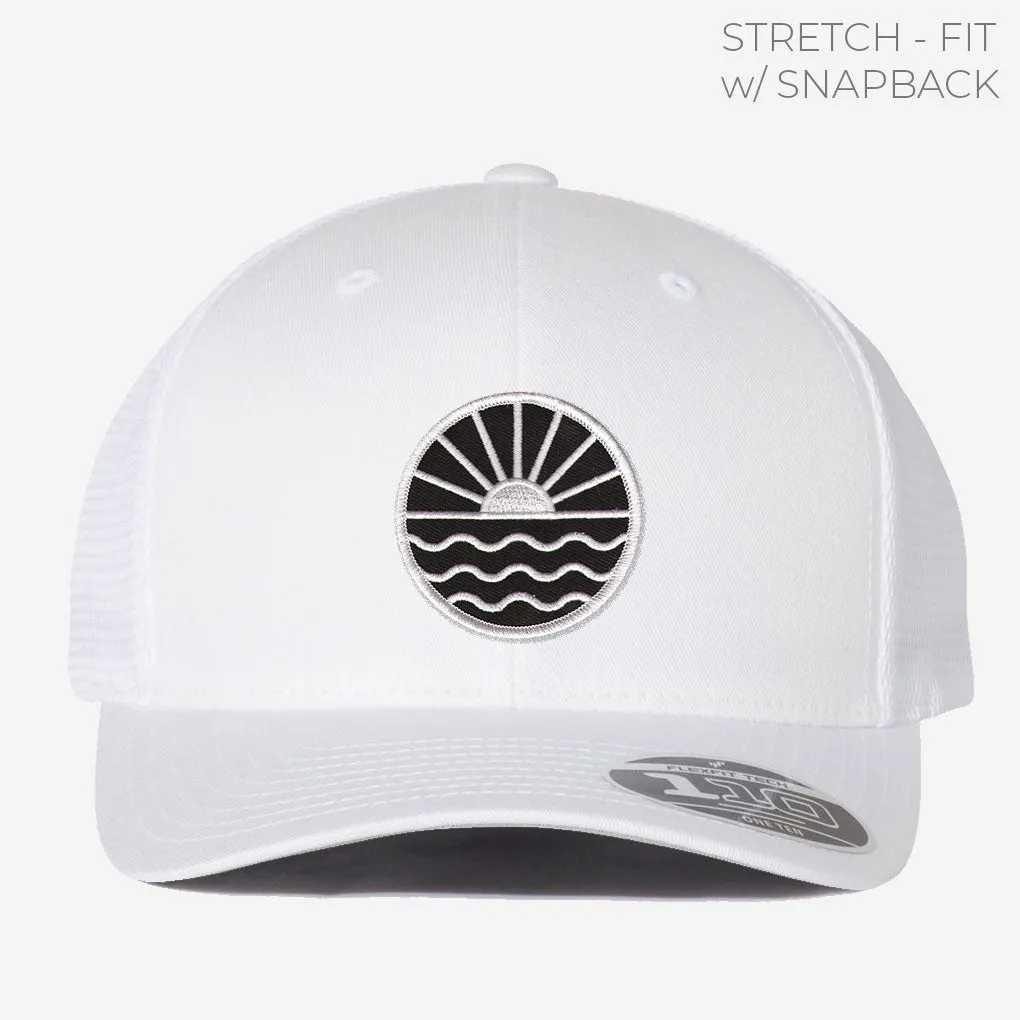 Sun Wave (b&w) Trucker w/ Stretch