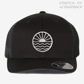 Sun Wave (b&w) Trucker w/ Stretch