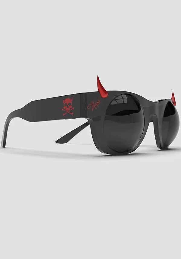 The Beast [Black/Red Horns/Red Ink] | DEATH GOGGLES